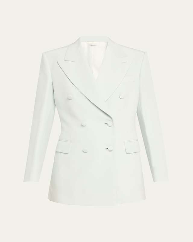 Double-Breasted Cady Silk Jacket